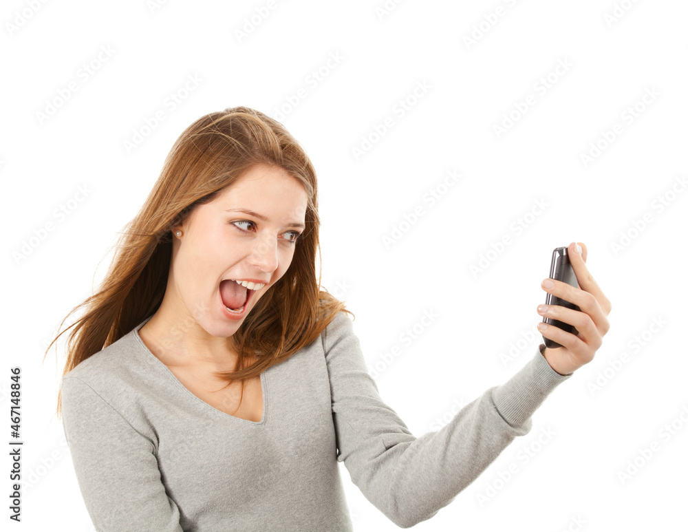 Young women with her smartphone Young women with her smartphone