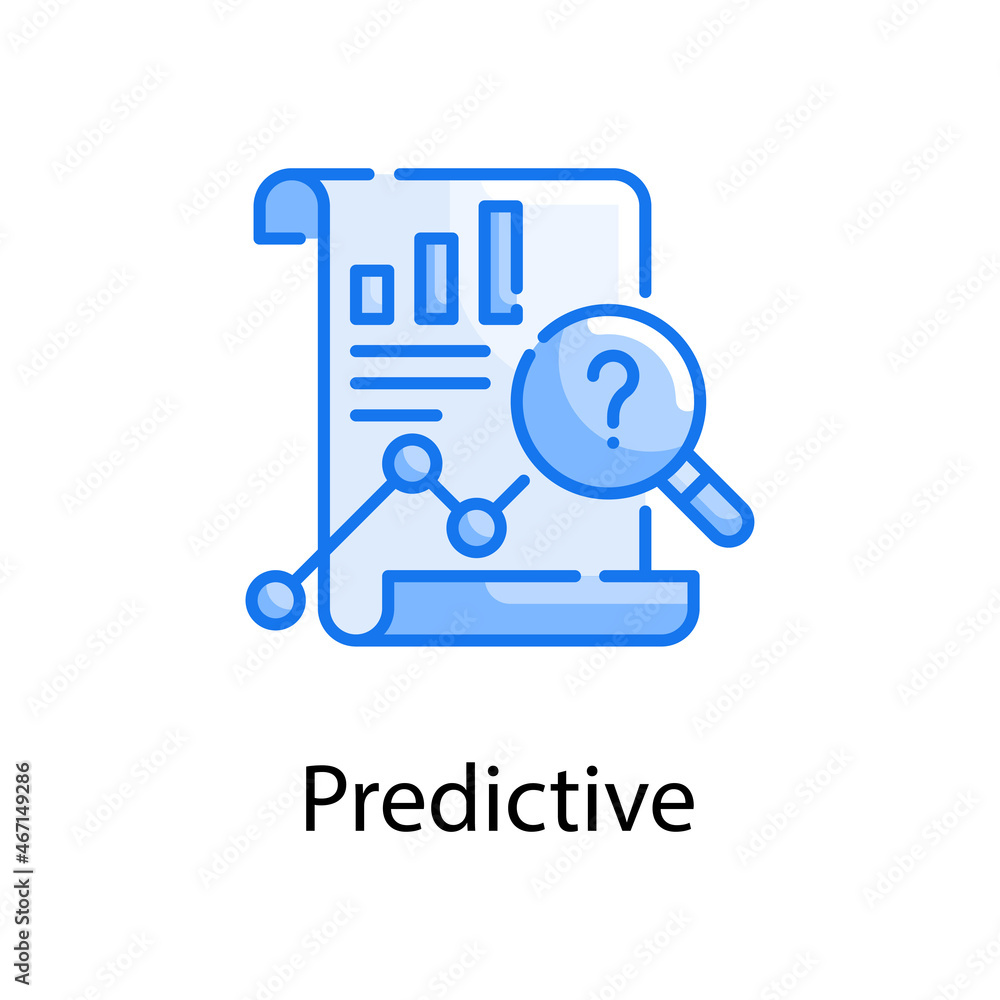 Predictive vector blue colours Icon Design illustration. Web Analytics Symbol on White background EPS 10 File