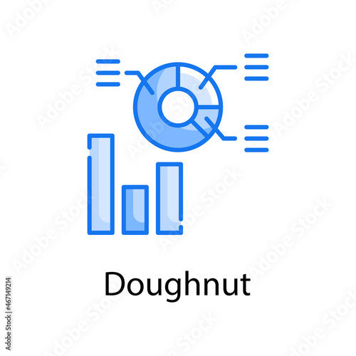 Doughnut vector blue colours Icon Design illustration. Web Analytics Symbol on White background EPS 10 File