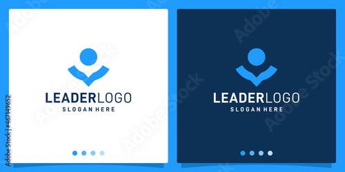 Design inspiration of a leader with letter V. future element icon of a business logo. Premium Vector