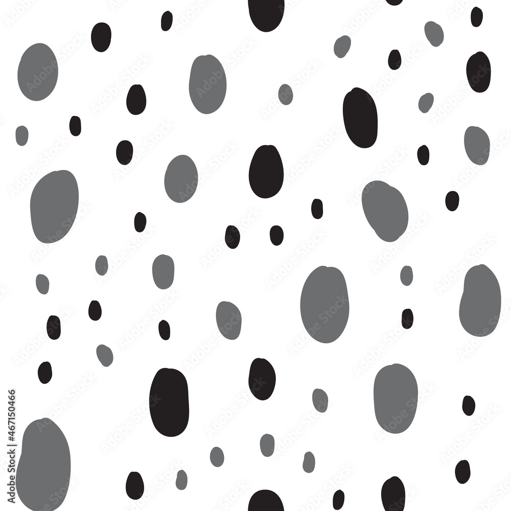 Polka dots seamless pattern. Hand drawn doodle circles monochrome texture background. Random spots. Polka dots seamless pattern. Hand drawn doodle circles monochrome texture background. Random spots.
