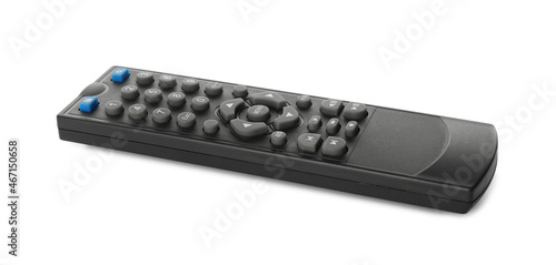 Modern tv remote control isolated on white photo