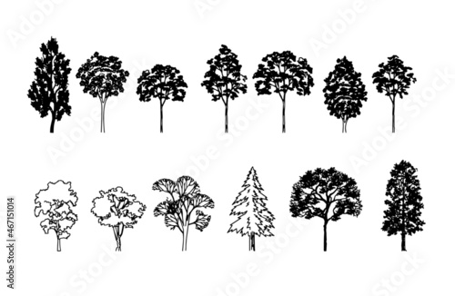 Set of trees.