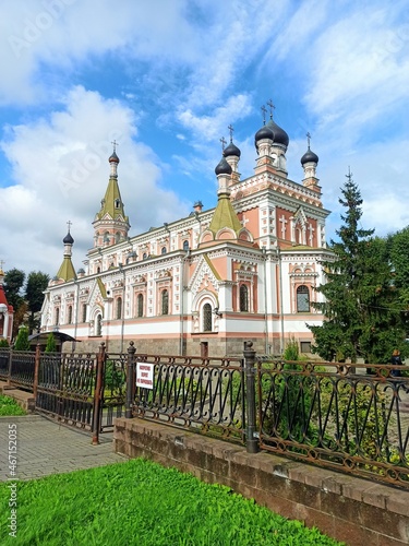 historic religious building in grodno city in a summer sunny day