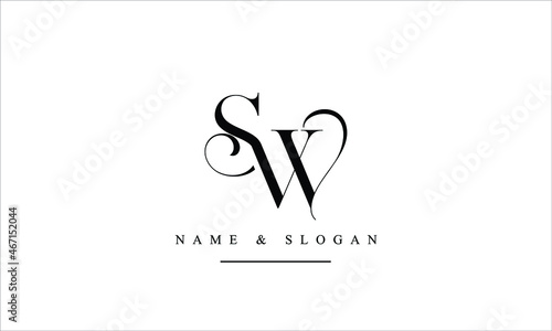SW, WS, S, W abstract letters logo monogram photo