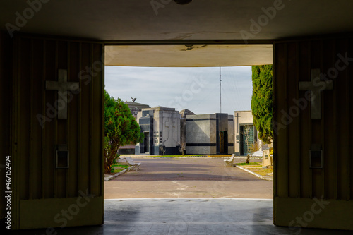 Entrance to the cemetery of the town of Azul  Buenos Aires province  Argentina