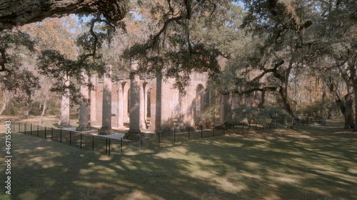 Tableau sur toile The ruins of Old Sheldon Church, and antebellum church in South Carolina, USA