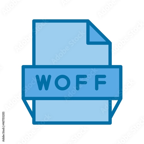 Woff Filled Blue Vector Icon Design photo