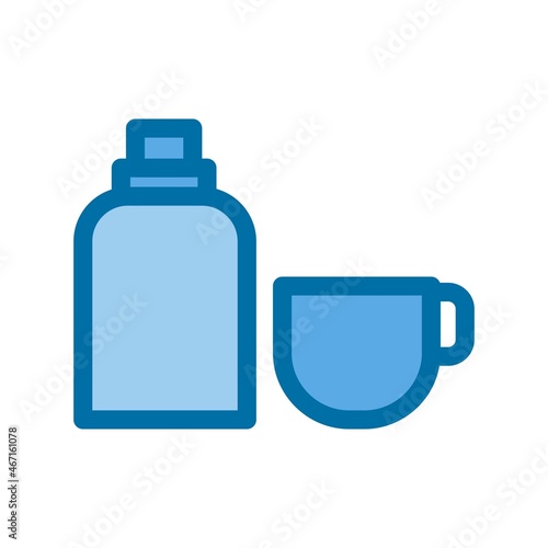 Thermos Filled Blue Vector Icon Design