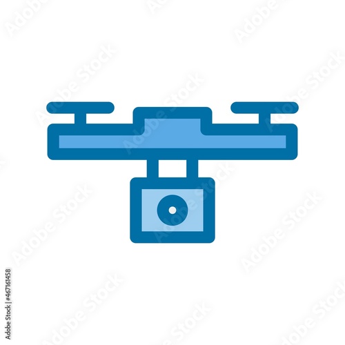 Drone Filled Blue Vector Icon Design