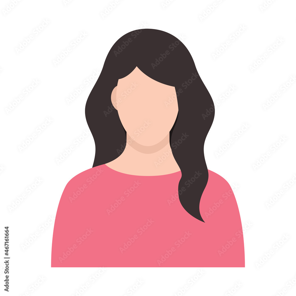 Female avatar icon. No face. Vector illustration.
