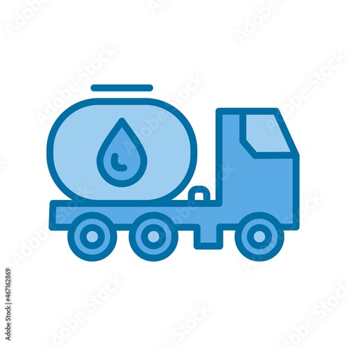 Fuel Tank Filled Blue Vector Icon Design