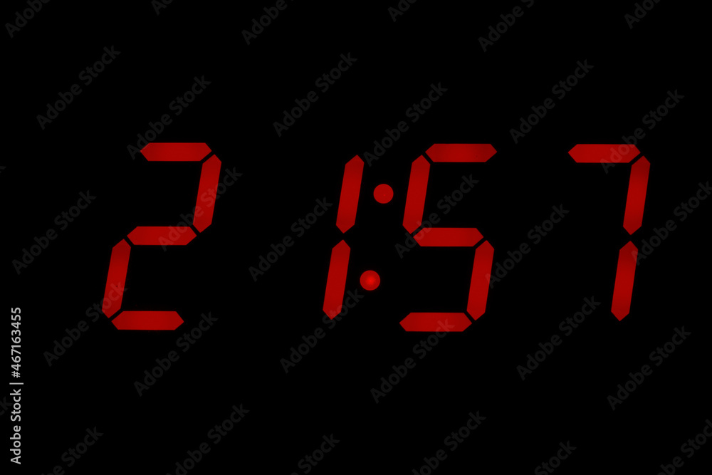 eighties red classic alarm clock display numbers reproduction from real