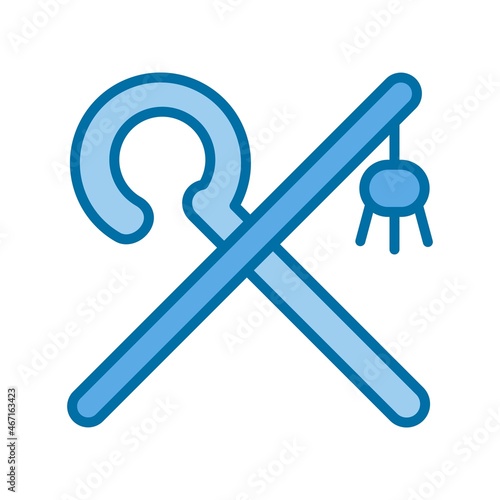 Crook  Filled Blue Vector Icon Design