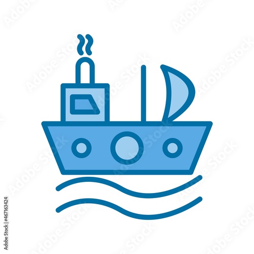 Ship Filled Blue Vector Icon Design
