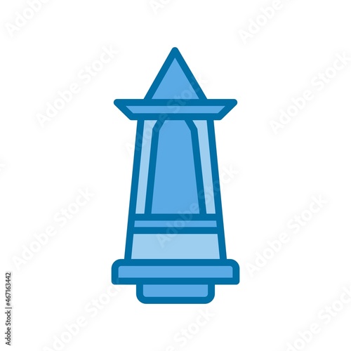 Obelisk Filled Blue Vector Icon Design