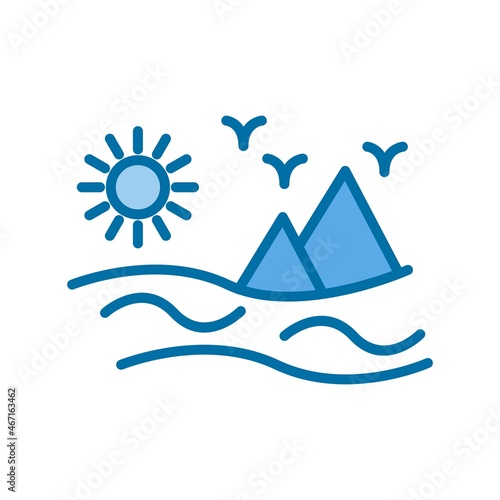 Desert Filled Blue Vector Icon Design
