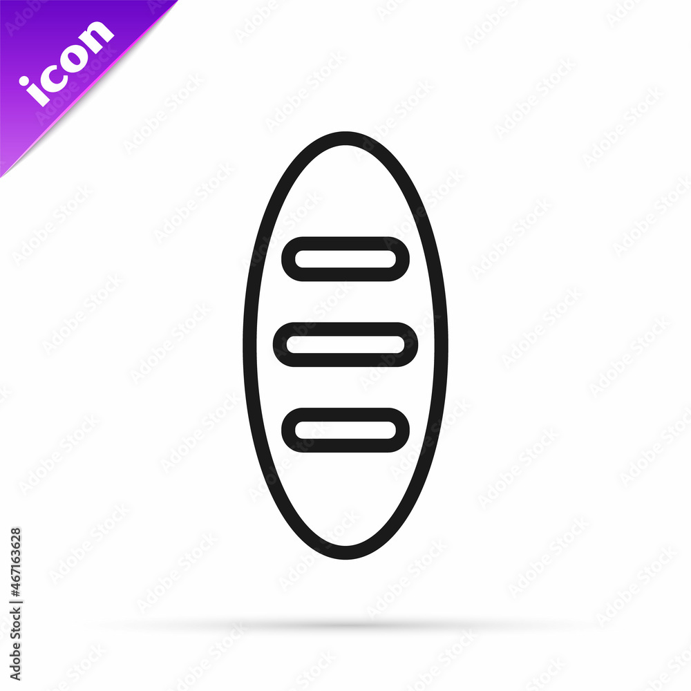 Black line Bread loaf icon isolated on white background. Vector Black line Bread loaf icon isolated on white background. Vector