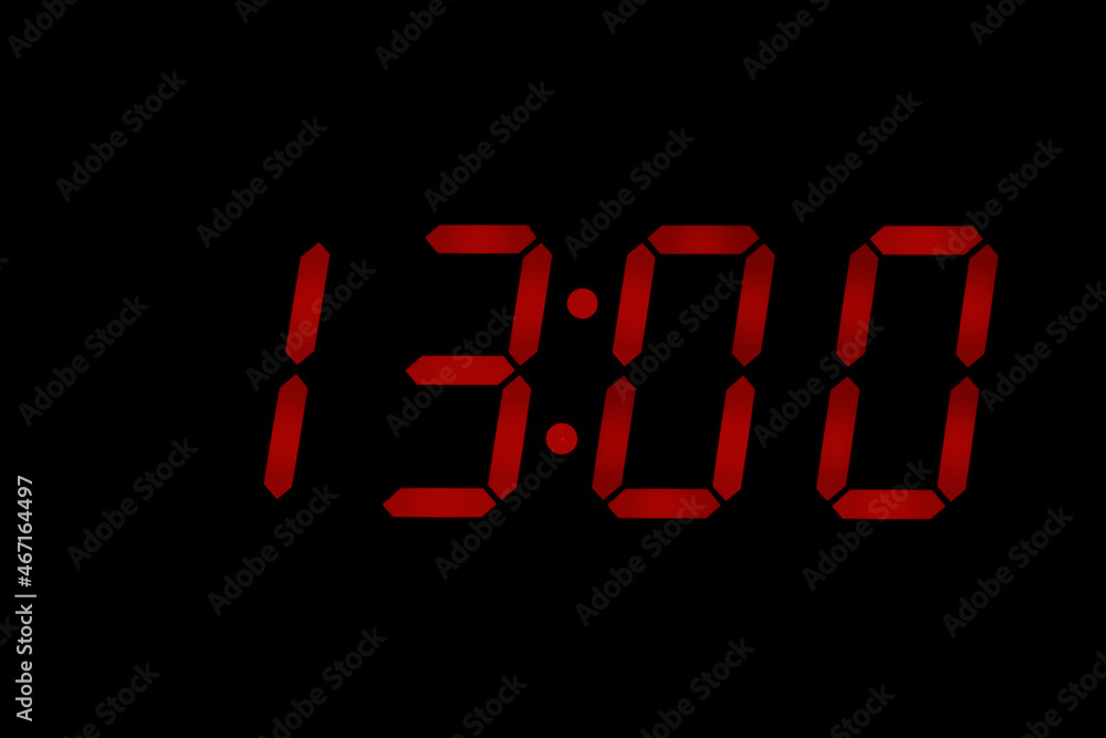 eighties red classic alarm clock display numbers reproduction from real photos and isolated on black overlay eighties red classic alarm clock display numbers reproduction from real photos and isolated on black overlay