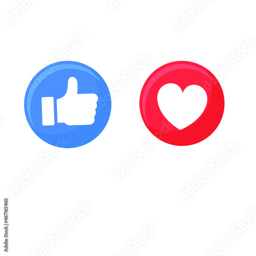 Thumb up and heart empathic reactions emoji icon Premium Vector