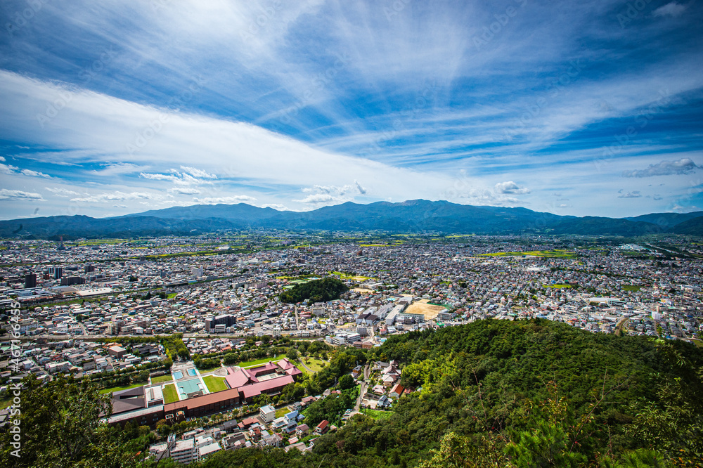 Landscape of Fukushima City, Fukushima Prefecture, Tohoku Region