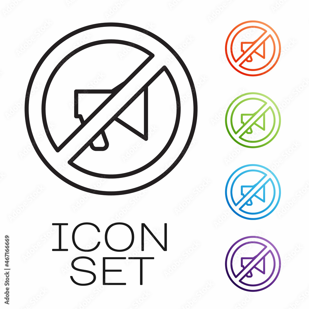Black line Censored stamp icon isolated on white background. Set icons colorful. Vector Black line Censored stamp icon isolated on white background. Set icons colorful. Vector