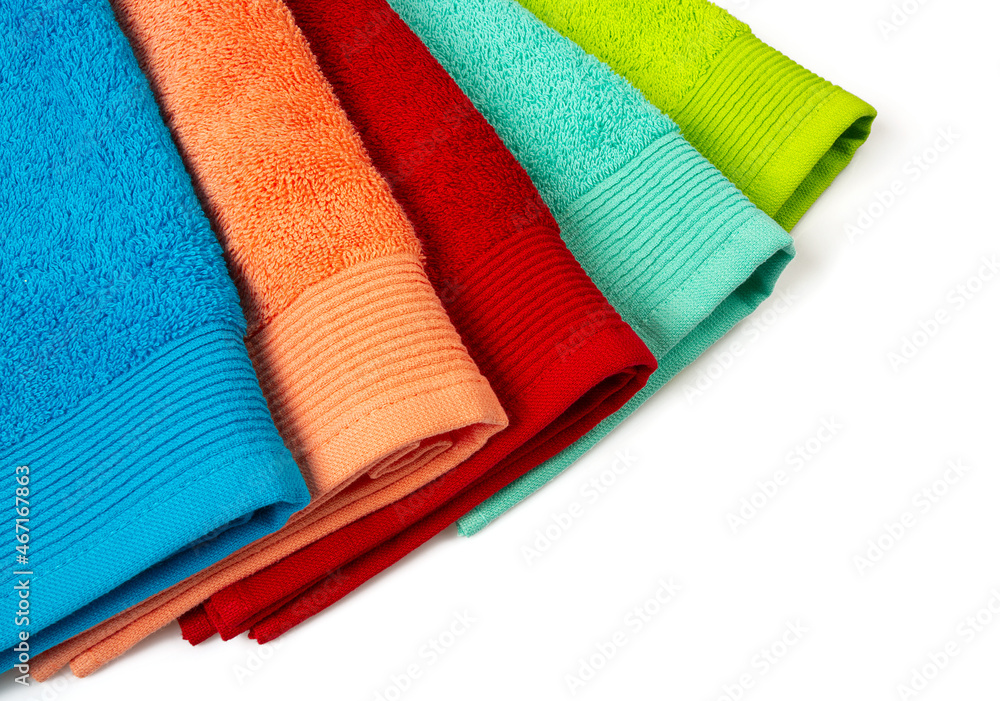 colorful towels isolated on white background colorful towels isolated on white background