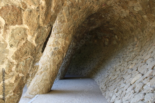 ancient ruins of historical buildings in a summer day with trees