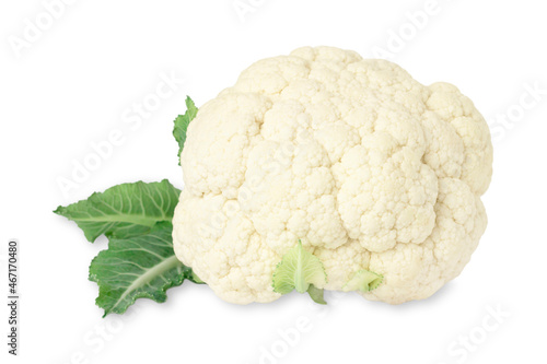 Head of cauliflower on a white background isolated.
