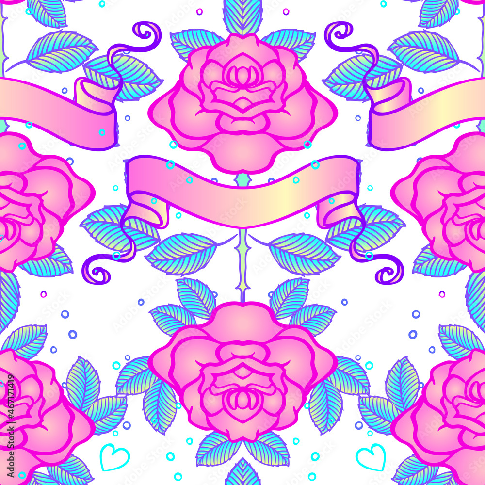 Old school tattoo style seamless pattern. Classic vector tattoo doodle elements: flower, sacred heart, diamond, swallow, brass knuckles. Traditional Tattooing inspired. Wrapping paper, textile. Old school tattoo style seamless pattern. Classic vector tattoo doodle elements: flower, sacred heart, diamond, swallow, brass knuckles. Traditional Tattooing inspired. Wrapping paper, textile.