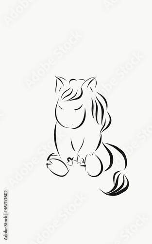 Wallpaper Mural black and white pony Torontodigital.ca