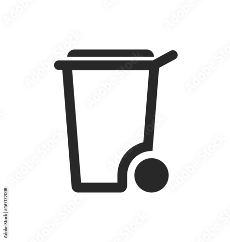simple wheelie bin outline symbol icon