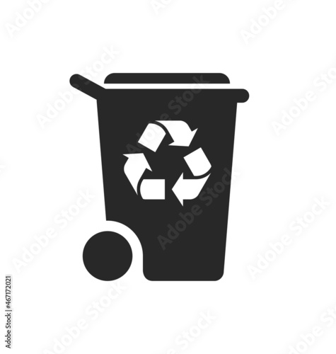 simple wheelie bin recycle silhouette symbol icon