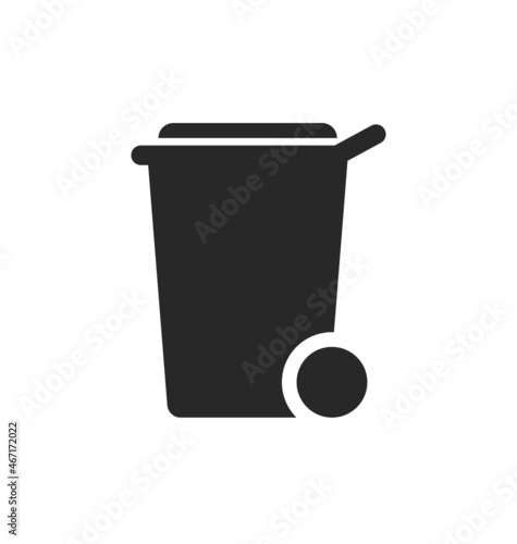 simple wheelie bin silhouette symbol icon