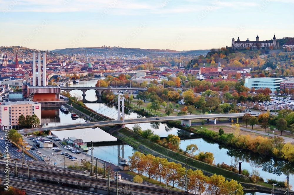 Würzburg, Blick auf die Stadt, Südwesten