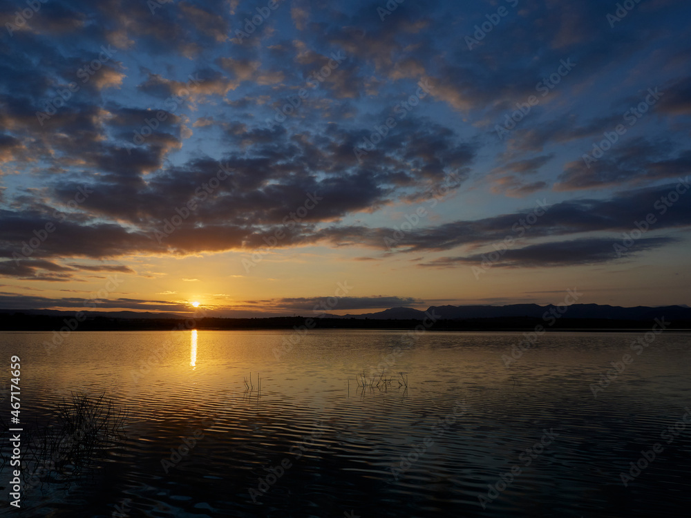 Sunrise on the Bellus reservoir, Spain