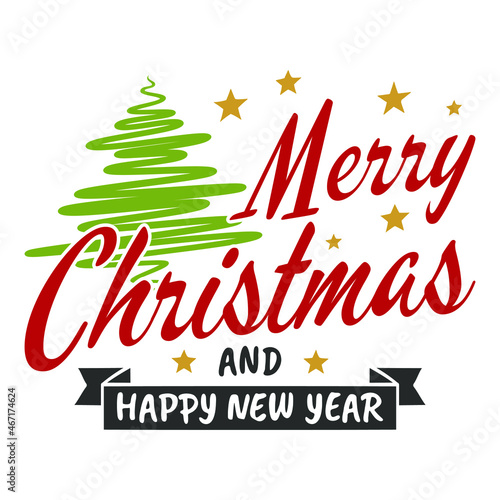 Merry christmas and happy new year lettering background © hendripiss