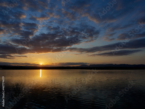 Sunrise on the Bellus reservoir  Spain