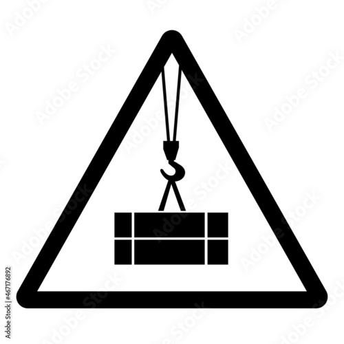 Beware Suspended Load Symbol Sign ,Vector Illustration, Isolate On White Background Label. EPS10