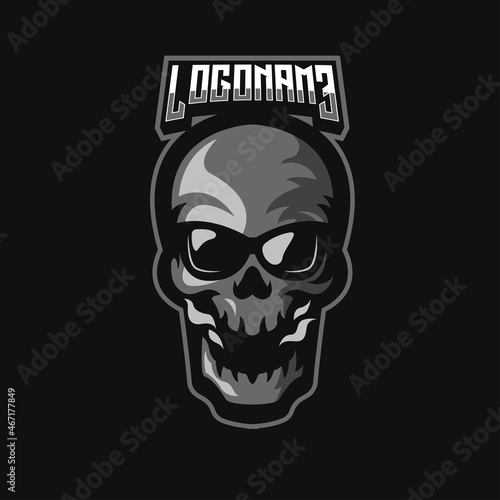 skull cool mascot logo illustration
