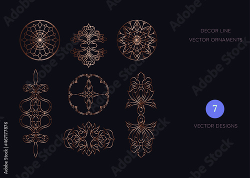 Golden Lines Decorative Ornaments  