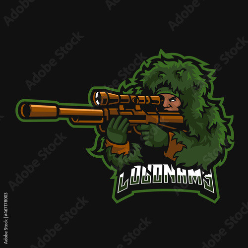 sniper mascot logo illustration