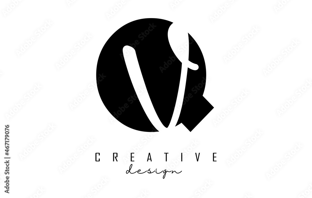 Letters QV Logo with a minimalist design. Letters Q and v with geometric and handwritten typography. Letters QV Logo with a minimalist design. Letters Q and v with geometric and handwritten typography.
