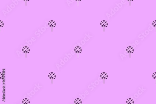 Seamless pattern of sweet lilac lolipop background  with copy space area 