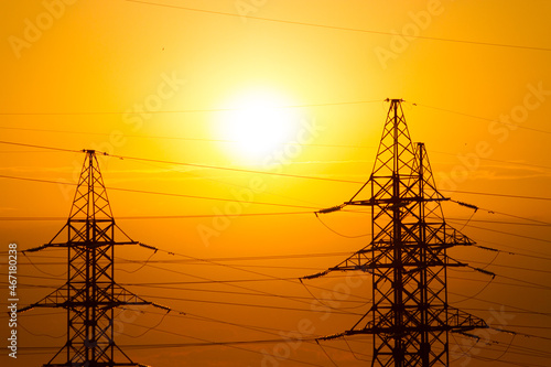 Electric towers and cabels photo