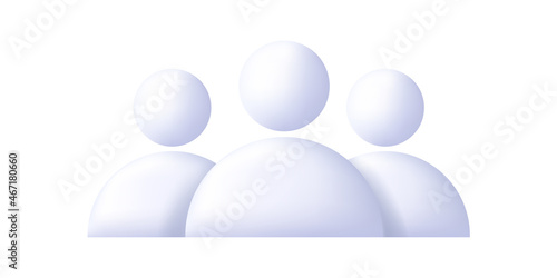 3d white digital icons of social team of tree people, isolated