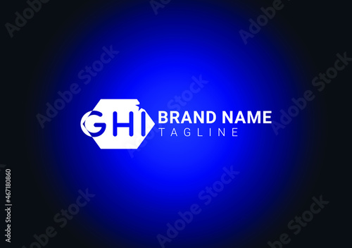 GHI letter logo and icon design template