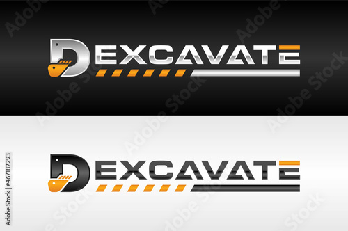 letter D excavator logo