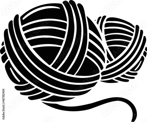 Knitting sewing symbols thread yarn skein needlework icon vector made by hands