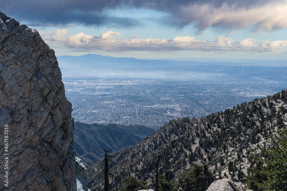 Fototapeta premium View of Ontario Peak from the San Gabriel Mountains in the Angeles National Forest near Los Angeles, California. 